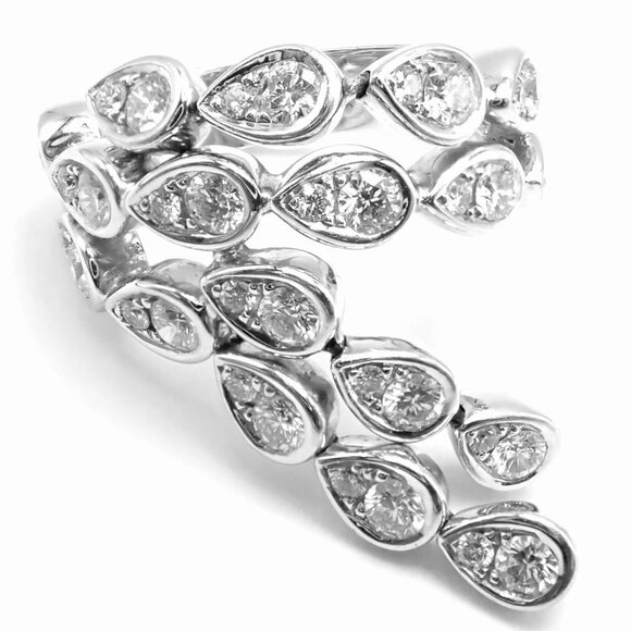 Authentic! Piaget Magic Reflection 18k White Gold Diamond Flexible Ring - Picture 5 of 7